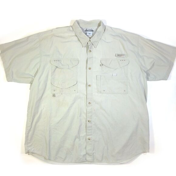 Columbia PFG Vented Button-Up Mens XXL Shirt Gray - Picture 1 of 13